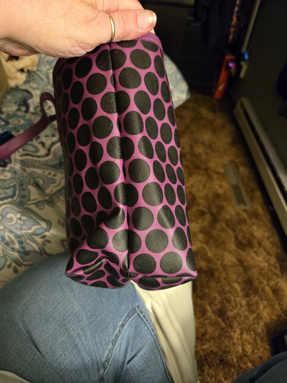 Michael Kors Purple Polka Dot Tote Bag - Picture 5 of 12